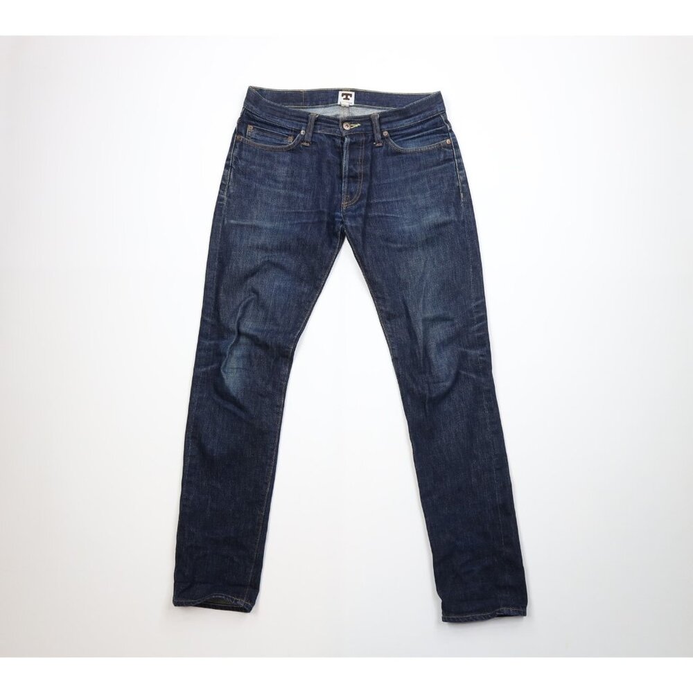 Tellason Mens 30x34 White Oak Cone Selvedge Denim Gustave Slim Tapered Jeans USA